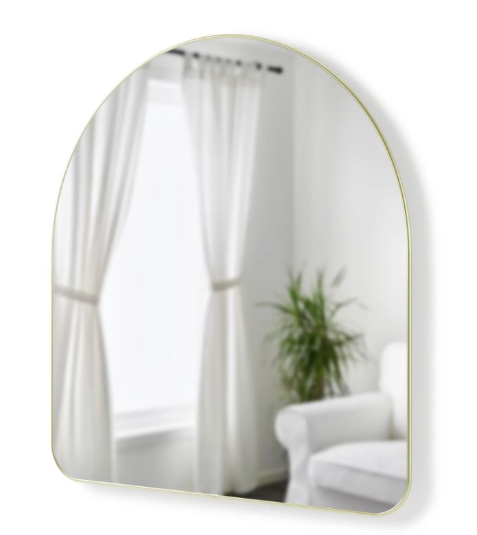 Hubba Arched Mirror Brass 34x36 Inch