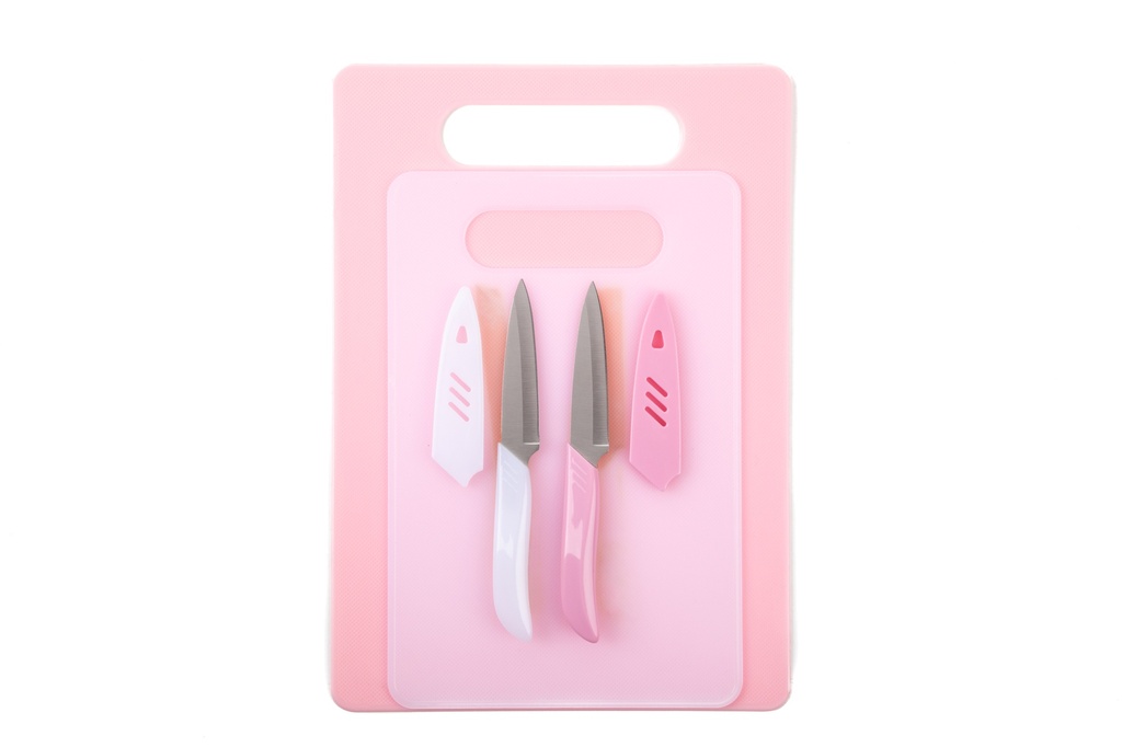 Cutting Board and Knife Set 6pc Assorted