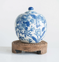 Decorative Stoneware Ginger Jar 8in