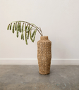 Hyacinth and Rattan Floor Vase 30in