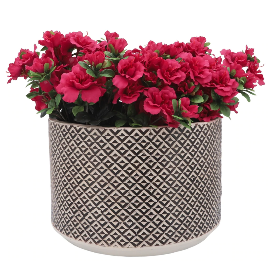 Brown Tribal Planter 10in