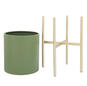 Green Diamond Planter on Metal Stand Large