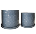 Honeycomb Planter with Saucer 10in