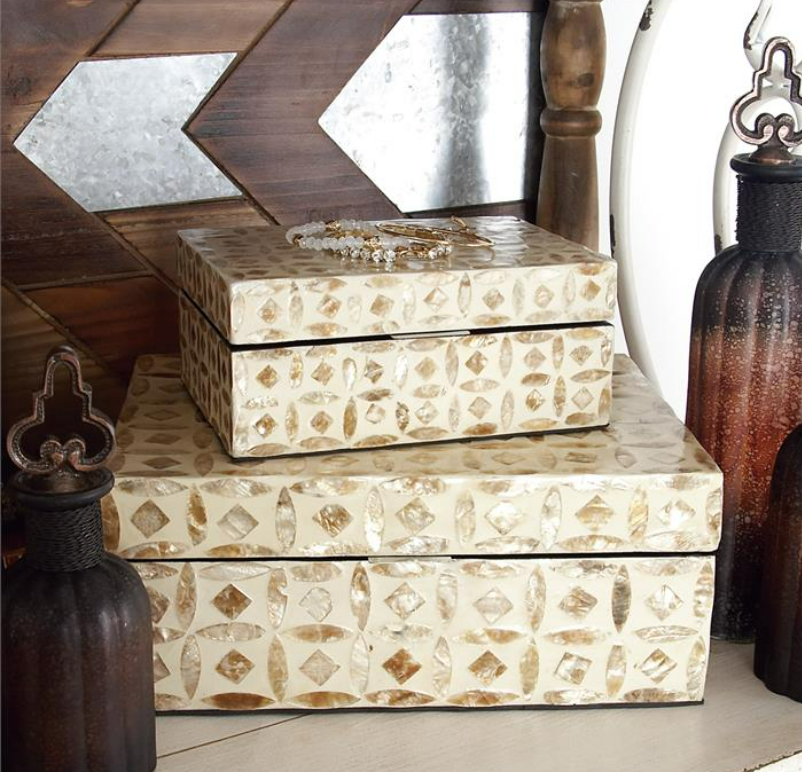 Decorative  Mother of Pearl Box 8in