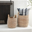 Brown Banana Leaf Basket 19in