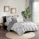 Ellipse Cotton Jacquard King Comforter Set Grey