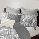 Ellipse Cotton Jacquard King Comforter Set Grey