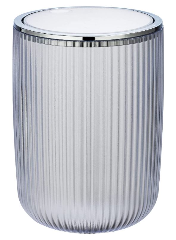 Agropoli White Frosted Swing Cover Bin