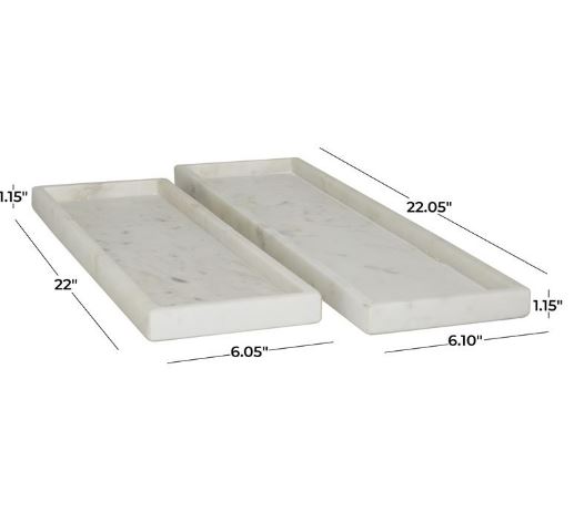 White Marble Tray 22in