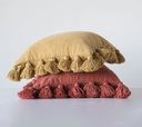 Cotton Pillow w/ Tassels Red 18in