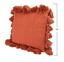Cotton Pillow w/ Tassels Red 18in