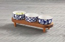 Indigo Dip Bowl with Footed Board
