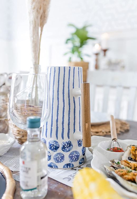 Blue Sand Dollar Pitcher