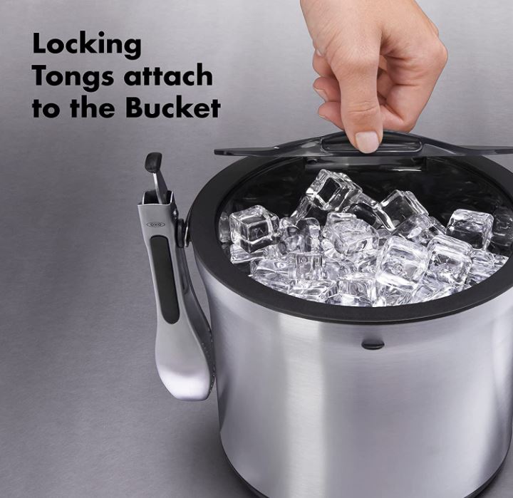 OXO Stainless Steel Ice Bucket with Tongs
