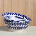 Geo Stamped Bowl Blue 8 in