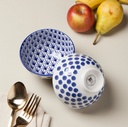 Bowl Blue Dots 4 in