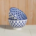 Bowl Blue Dots 4 in