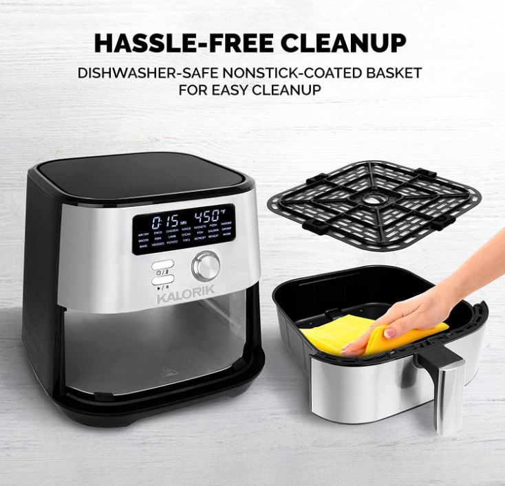 Kalorik Maxx 4qt Digital Air Fryer Stainless & Steel Black
