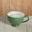 Stamped Latte Mug Elm Green 14 oz