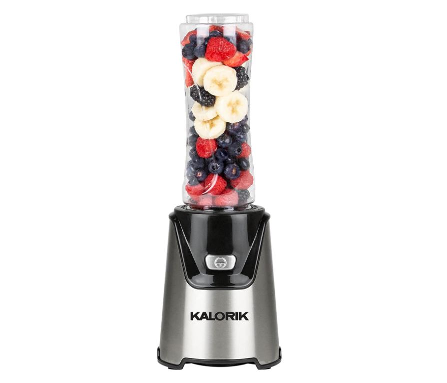 Kalorik Personal Blender With 2 Tritan Bottles, Stainless Steel