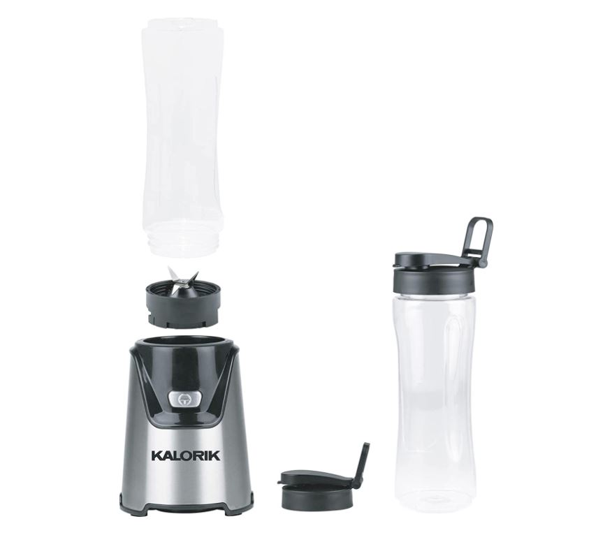 Kalorik Personal Blender With 2 Tritan Bottles, Stainless Steel