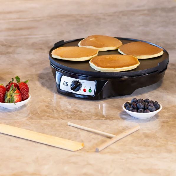 Kalorik Black 3-in-1 Griddle, Crepe and Pancake Maker 