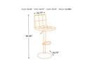 Bellatier Adjustable Height Bar Stool Black/Chrome Finish