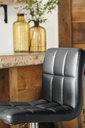 Bellatier Adjustable Height Bar Stool Black/Chrome Finish