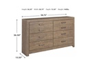 Culverbach Gray Six Drawer Dresser