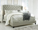 Jerary Queen Upholstered Bed Gray - Wing Back