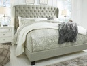 Jerary Queen Upholstered Bed Gray - Wing Back