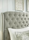 Jerary Queen Upholstered Bed Gray - Wing Back