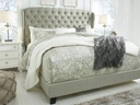 Jerary King Upholstered Bed Gray - Wing Back