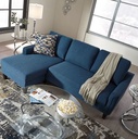 Jarreau Sofa Chaise Sleeper Blue