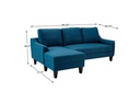 Jarreau Sofa Chaise Sleeper Blue