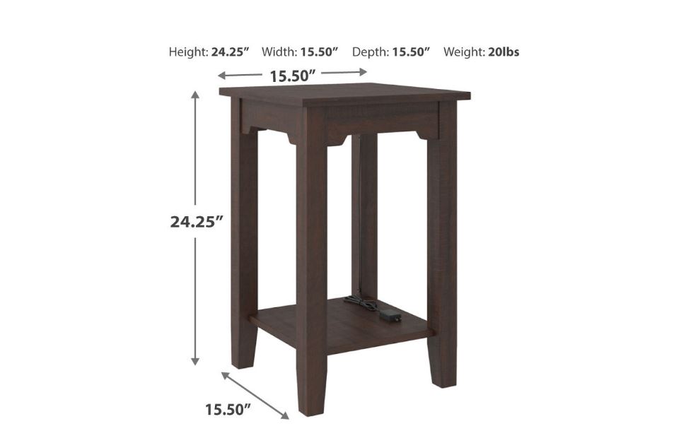 Camiburg Chairside End Table Warm Brown