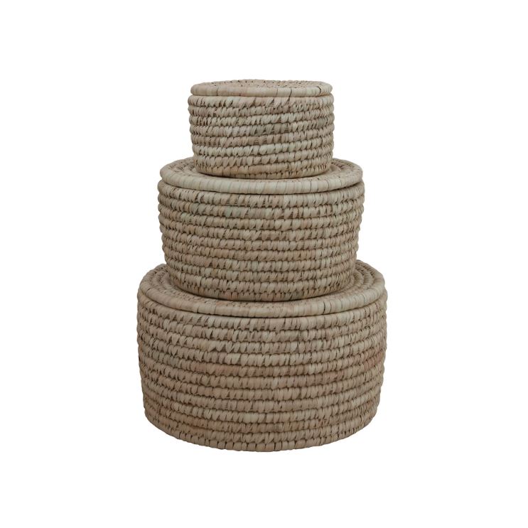 Hand-Woven Baskets with Lids MD