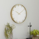 Gold Glass Wall Clock w/ Gold Accents 20in