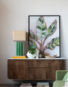 Wood Framed Glass Wall Décor with Botanicals 36x48in