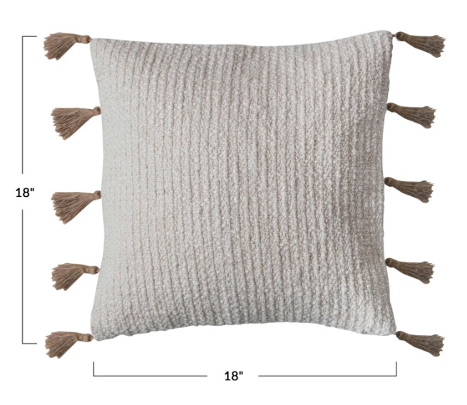 Linen Pillow with Jute Pillows 18in