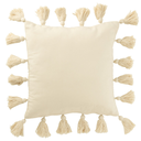 Tassels Pillow Cream 18in