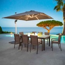 Equador Grey Cantilever Outdoor Umbrella with Base