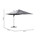 Equador Grey Cantilever Outdoor Umbrella with Base