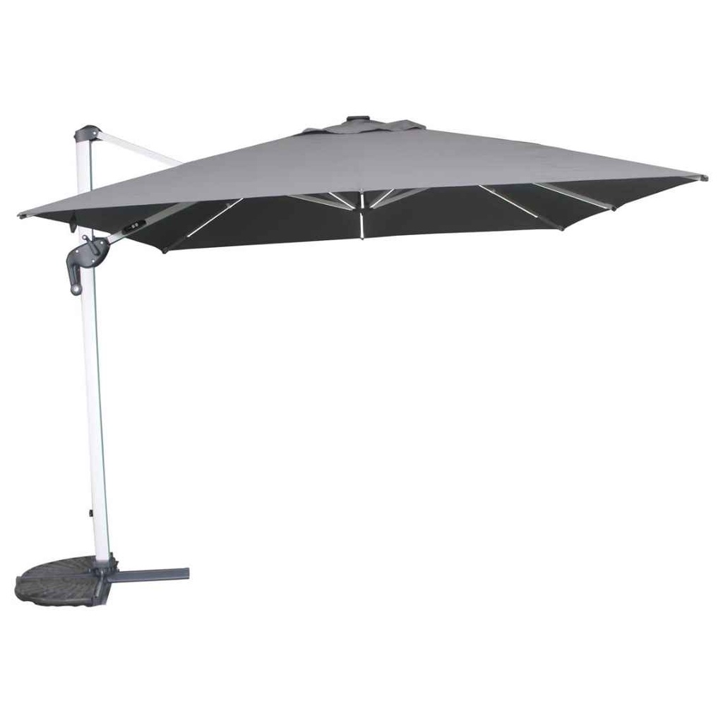 Equador Grey Cantilever Outdoor Umbrella with Base