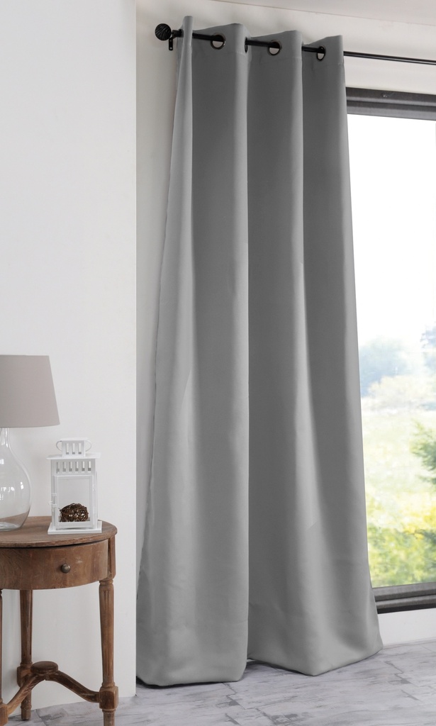 Notte Blackout Curtain Panel Grey 98in