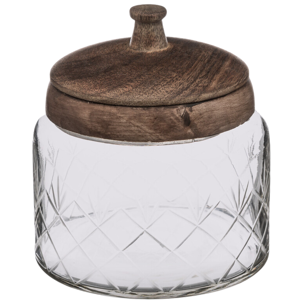 Glass Jar with Mango Wood Cover 0.7L