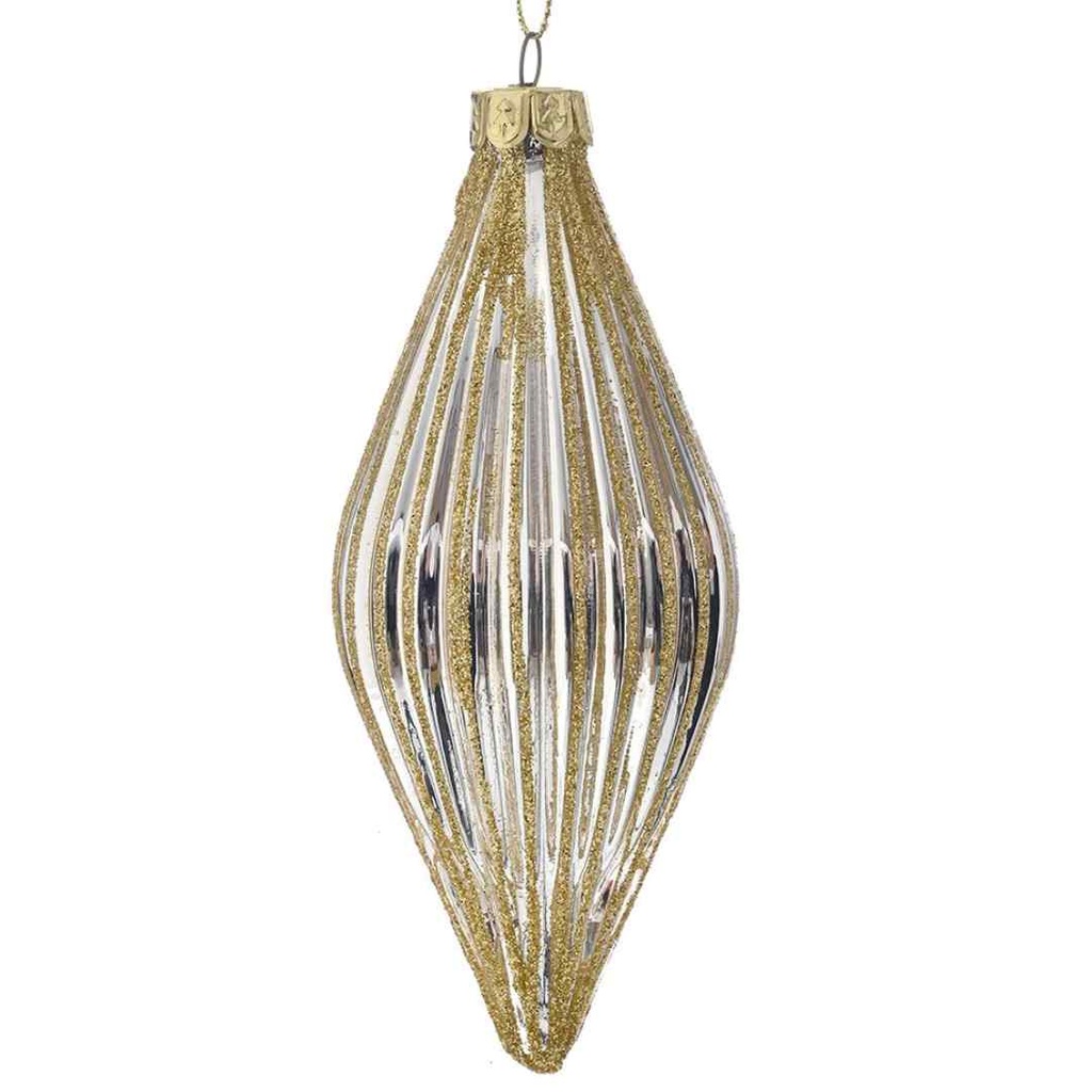 Gold Glass Diamond Ornament 5in