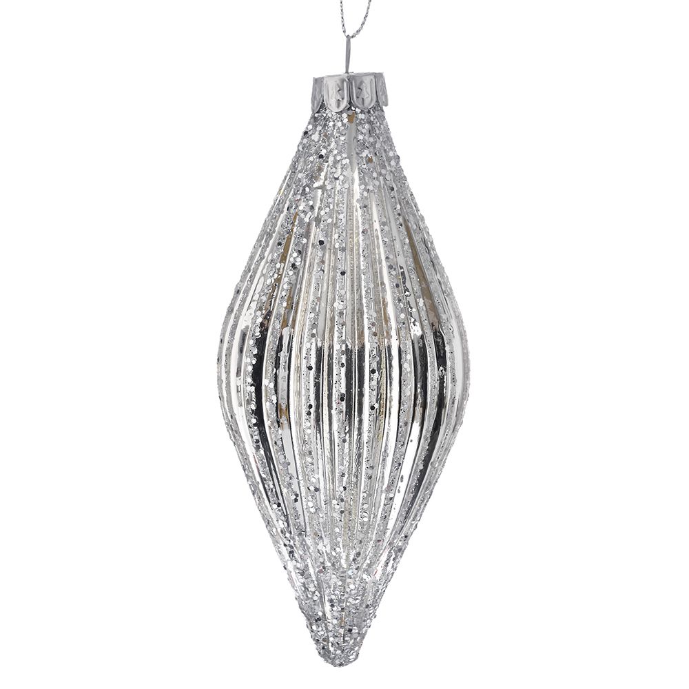 Silver Diamond Ornament 5in