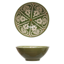 Topanga Hand-Painted Green Serving Bowl 10.5in