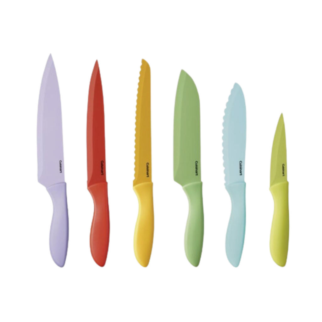 Cuisinart Ceramic Coated Color 12-Pce  Knife Set With Blade Guards